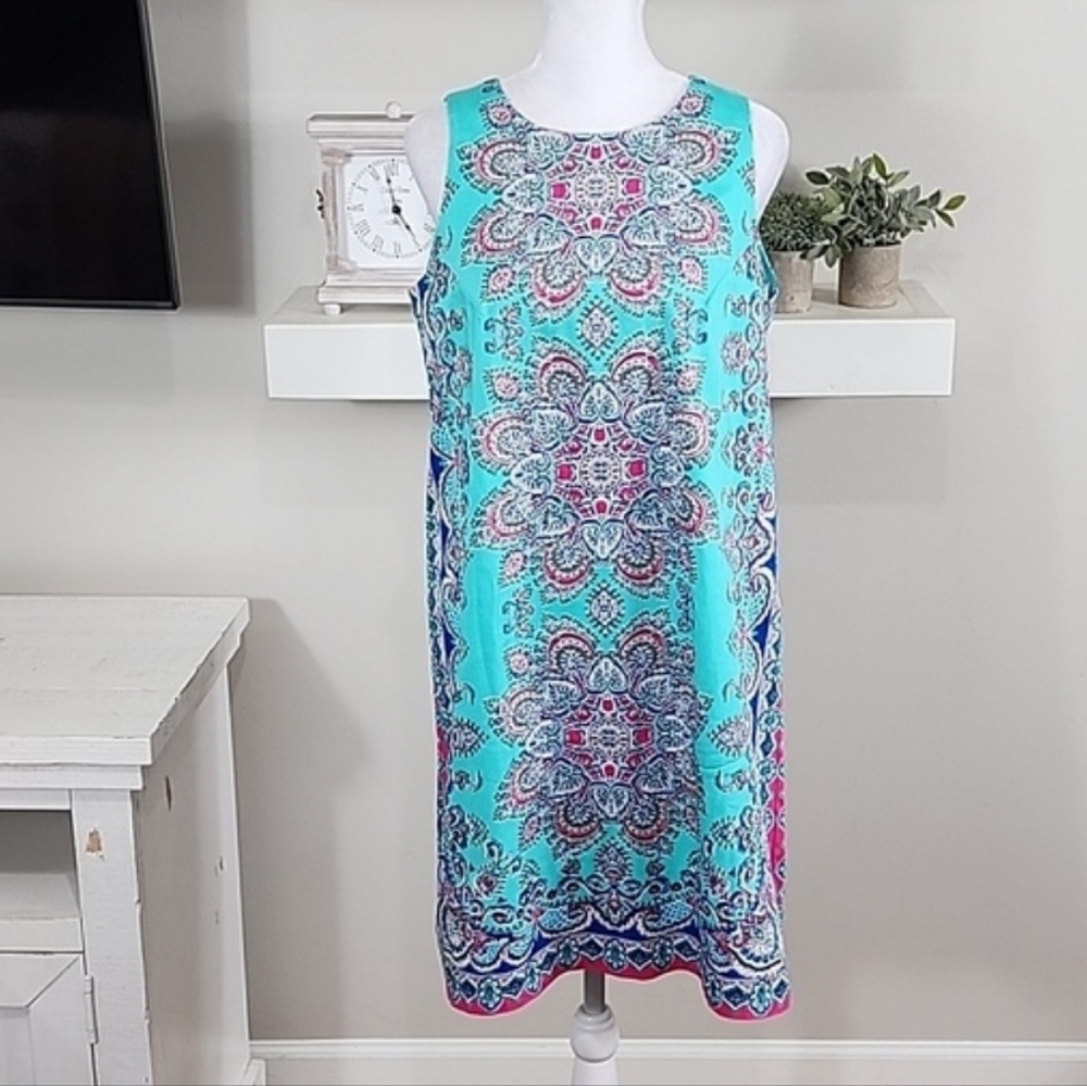Maggy London Medallion Print Cotton Sleeveless Dress NWOT